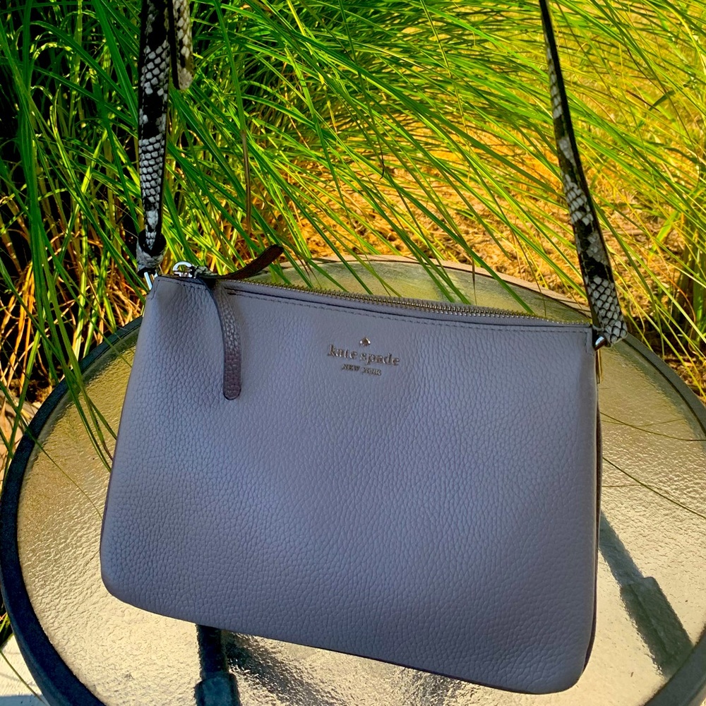 Authentic Kate Spade snakeskin trimmed  crossbody